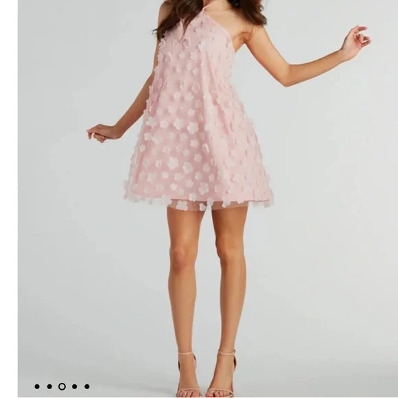 Windsor Sincerely Enchanting Halter Floral Babydoll Dress - Picture 2 of 4